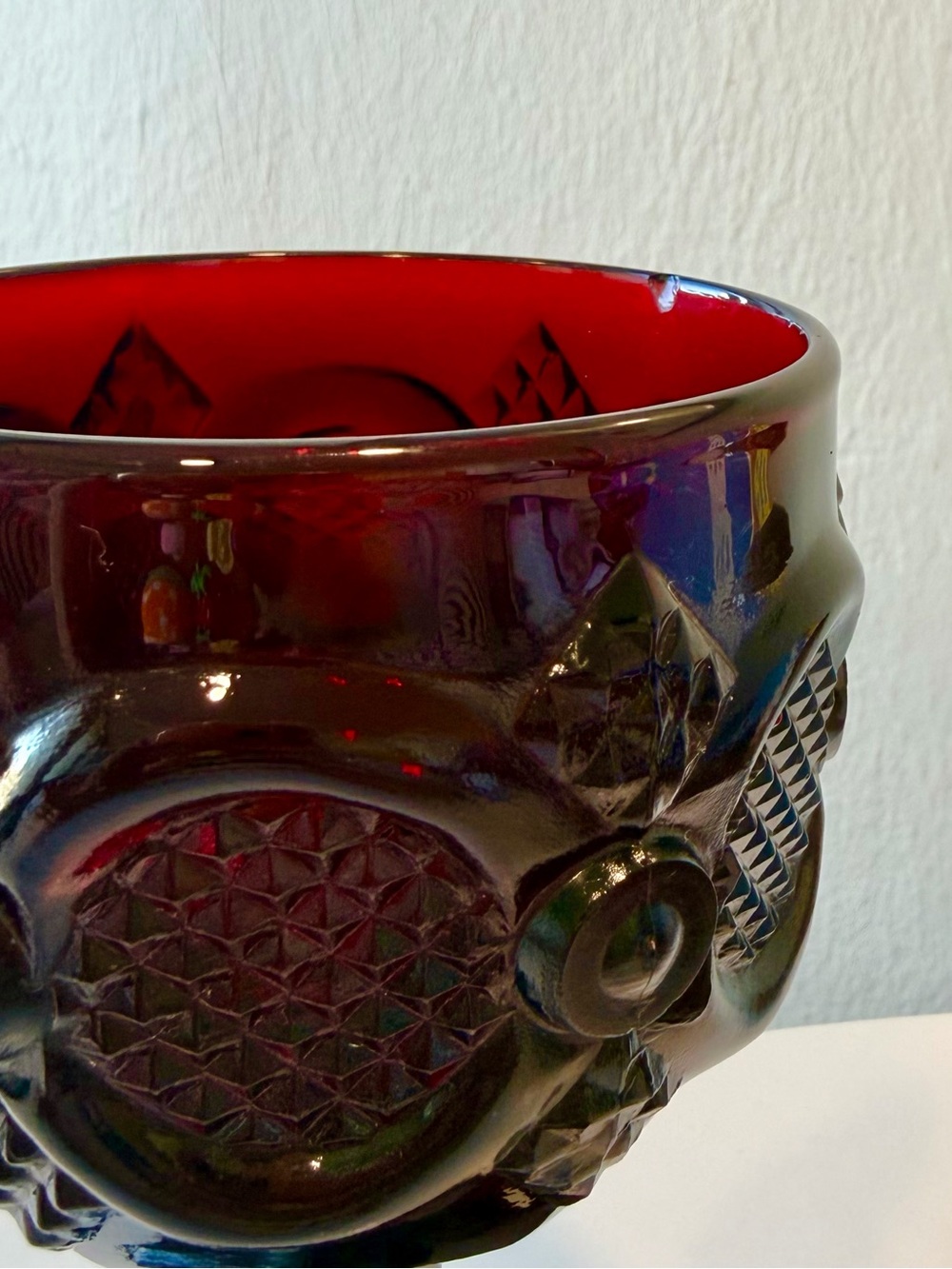 70s-80s Vintage ♥️ Avon x Wheaton Glass Company 1876 Cape Cod Ruby Red Goblet - Picture 4 of 4